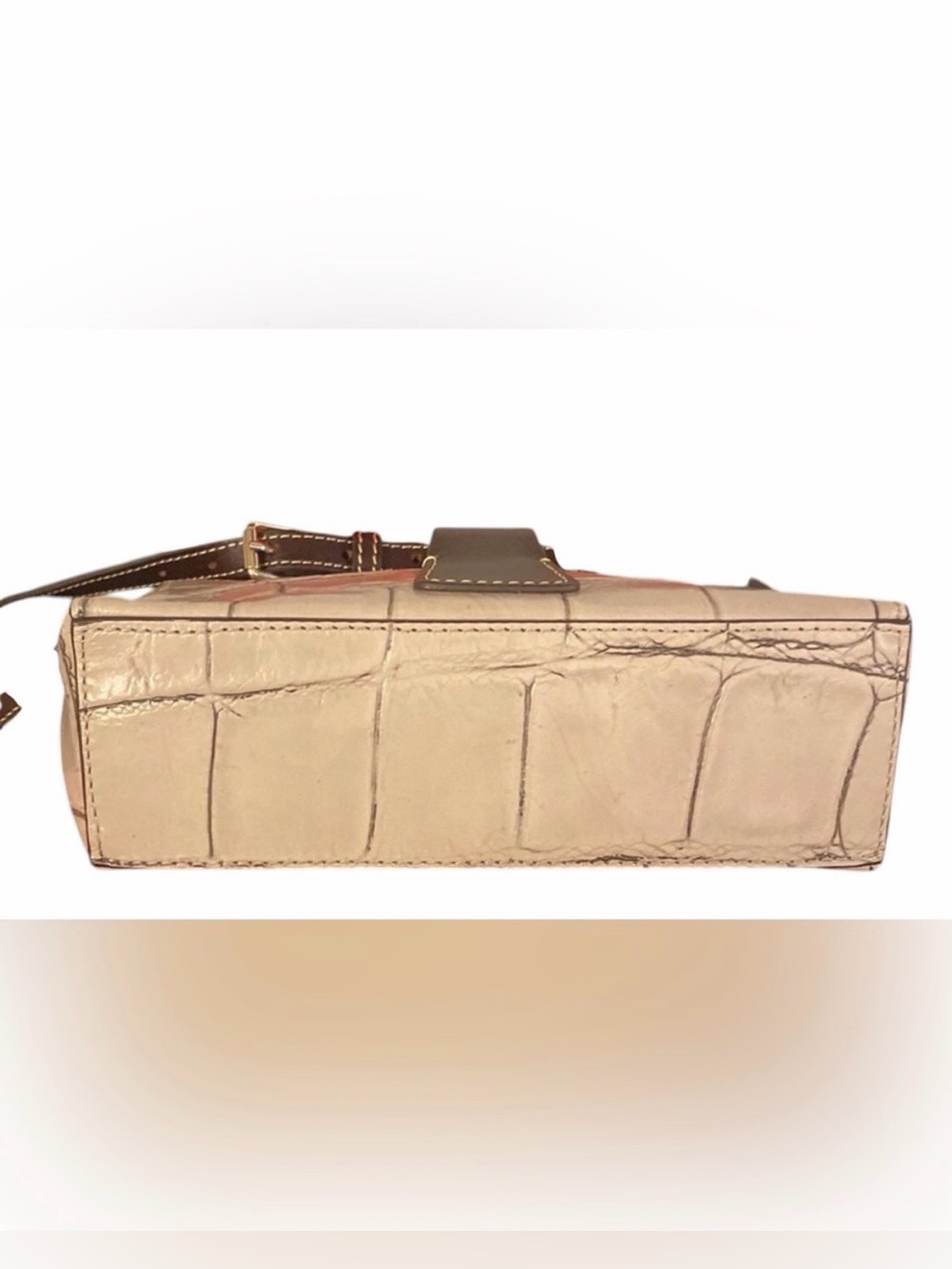 Dooney & Bourke Emerson Kyra Beige Croc-Embossed Crossbody - Picture 4 of 14